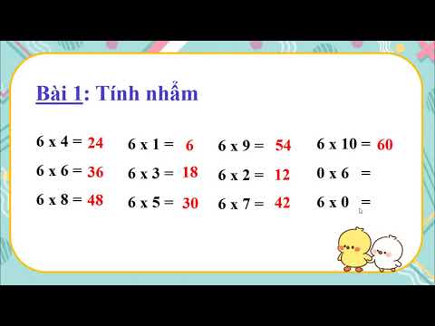 Toán Lớp 3 – Bài: Bảng nhân 6 + Luyện tập