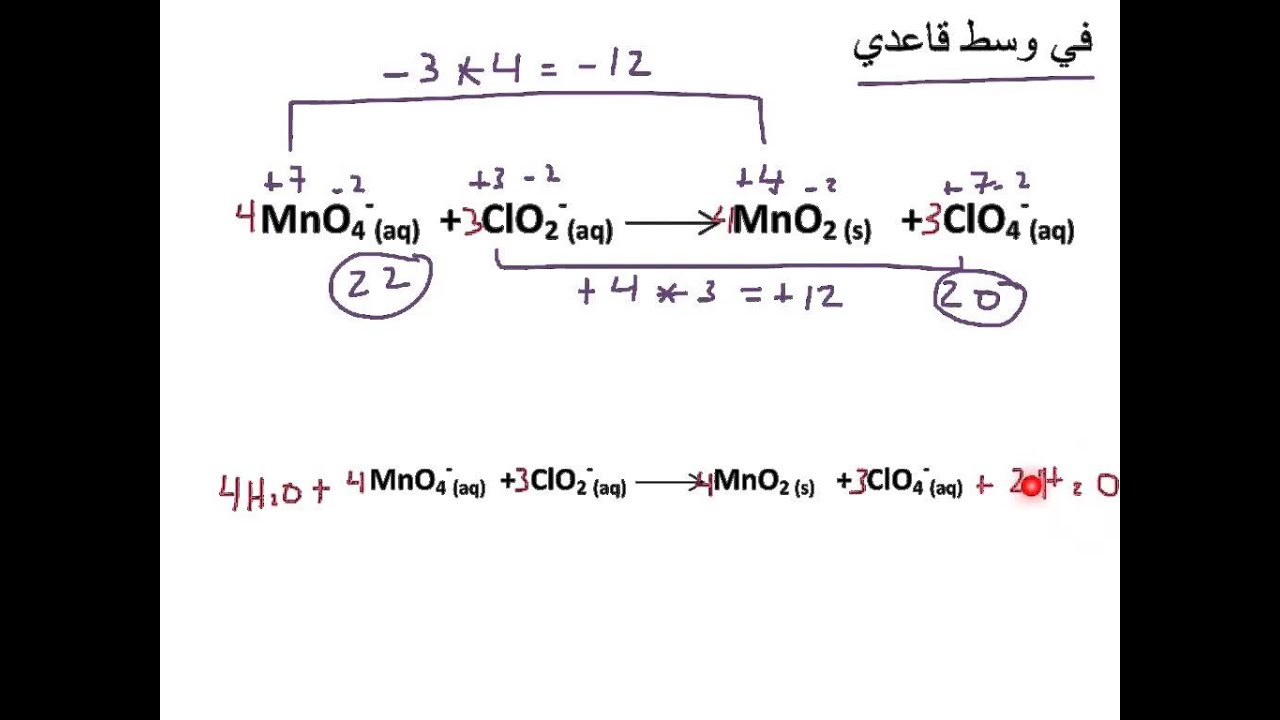 الوزن بأعداد التأكسد في وسط قاعدي١