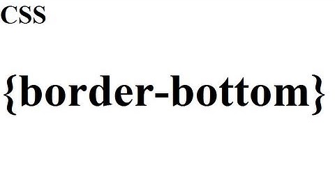 CSS how to: border-bottom