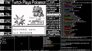 Twitchplayspokemon - Anniversary Red - Vs Giovanni (Stats & Chat)