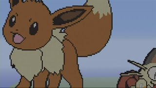 EEVEE MC PIXEL ART: POKEMON GO MINECRAFT PIXEL ART SPEED BUILD/ TIMELAPSE