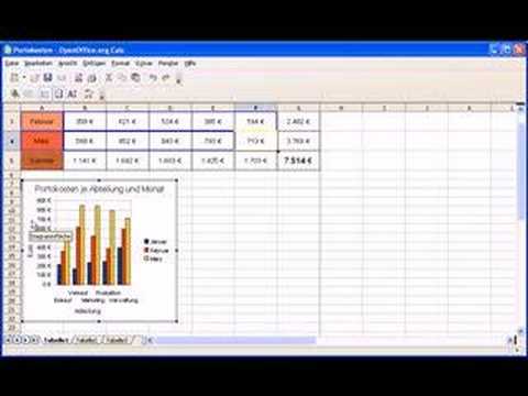 Open Office Calc Grundkurs 4 6 Diagramm Verschieben Youtube