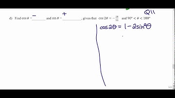 MATH 1316 Section 5.5: Solving for cosx and sinx values using double angle identities