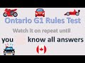 Ontario Canada G1 test questions to get driving license
