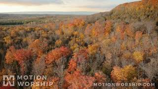 Autumn River Reverse Aerial Slow HD Loop by Motion Worship