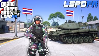 GTA V - LSPDFR มาเป็นตำรวจในเกม GTA V สารวัตรทหาร ขับรถถังป่วนค่ายทหาร #321