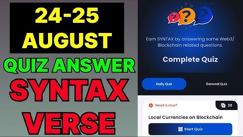 Syntax Verse quiz answers today | 24 August Syntax Verse quiz answer | Syntax Verse quiz today |