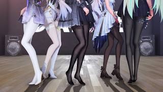 WUWA MMD stocking version of Aemeath Mornye Lynae Chisa Denia UP DOWN