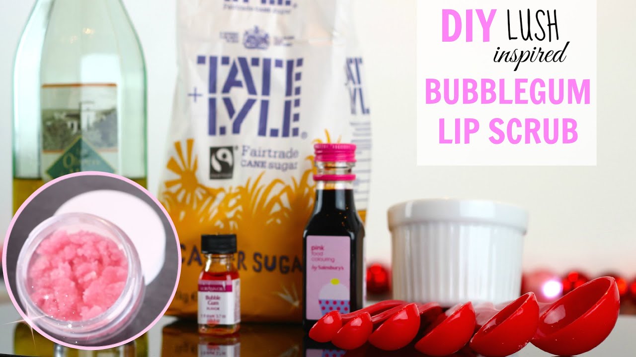 DIY Bubblegum Lip Scrub LUSH Inspired / Nishi V YouTube