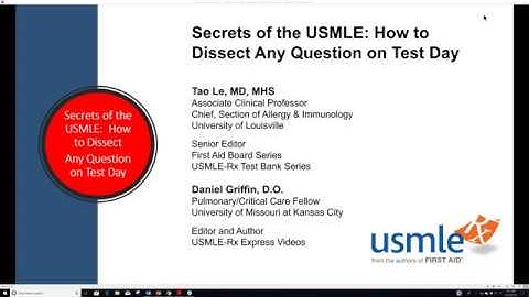Secrets of the USMLE - How to Dissect Any Question on Test Day - April 2019