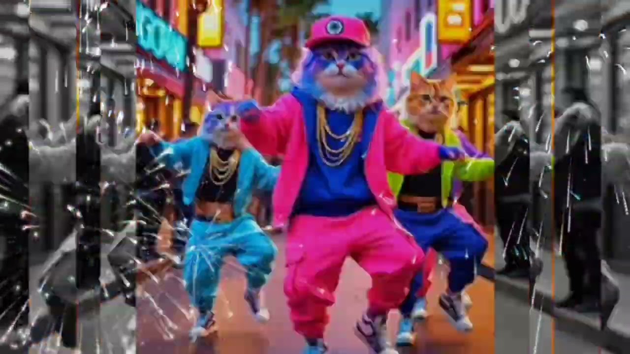 Cute cat funny crazy party dance masti video 😺😻🙀🐈🐅🥳🎉🤪💃🥰📺🥳🎉