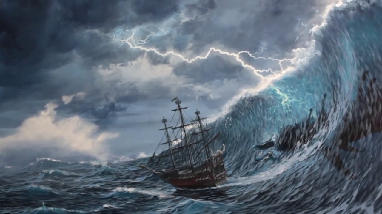 Amazing Stormy ocean painting.