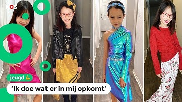 Kaia (9) ontwerpt kleding en gaat viral op TikTok