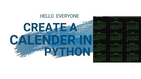 How to Create  a Calendar in Python  || Step-by-Step Guide . #python