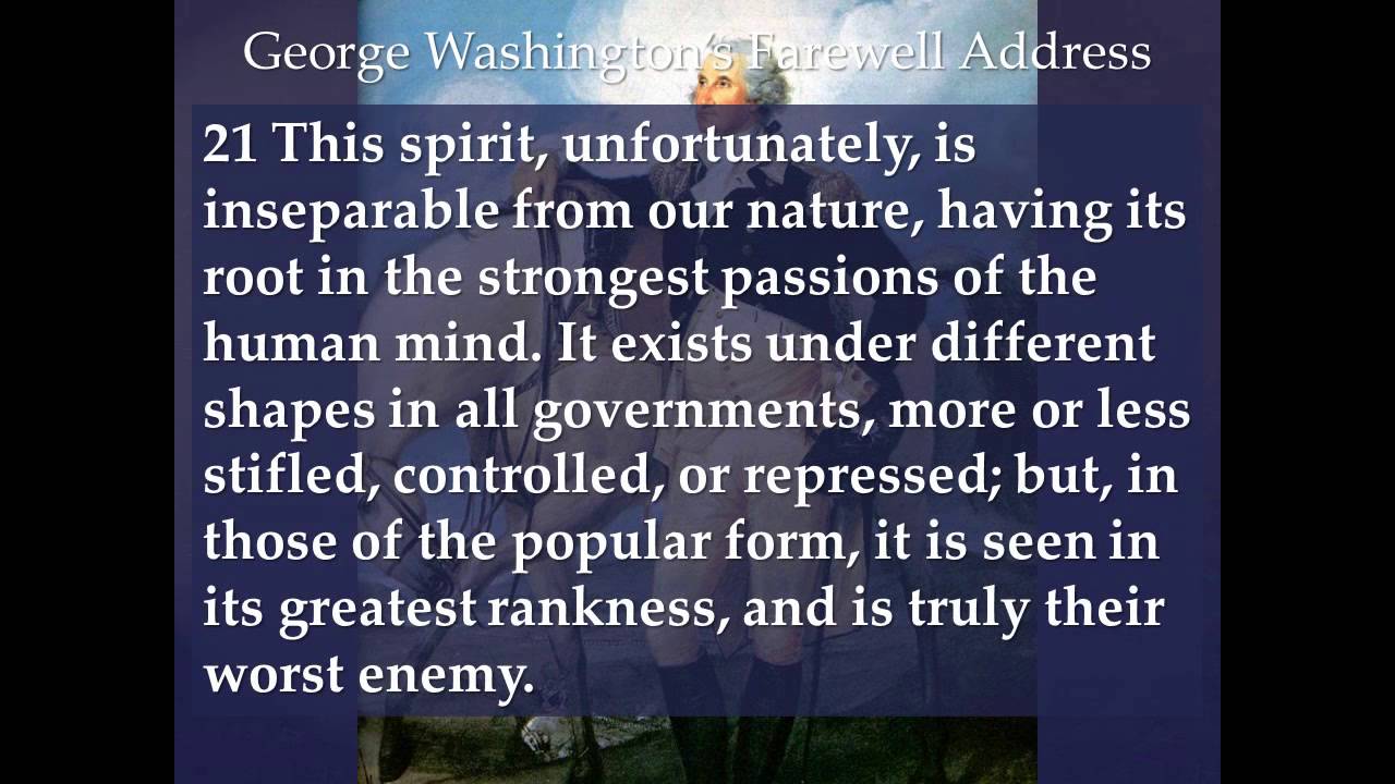 Washington Farewell Address YouTube