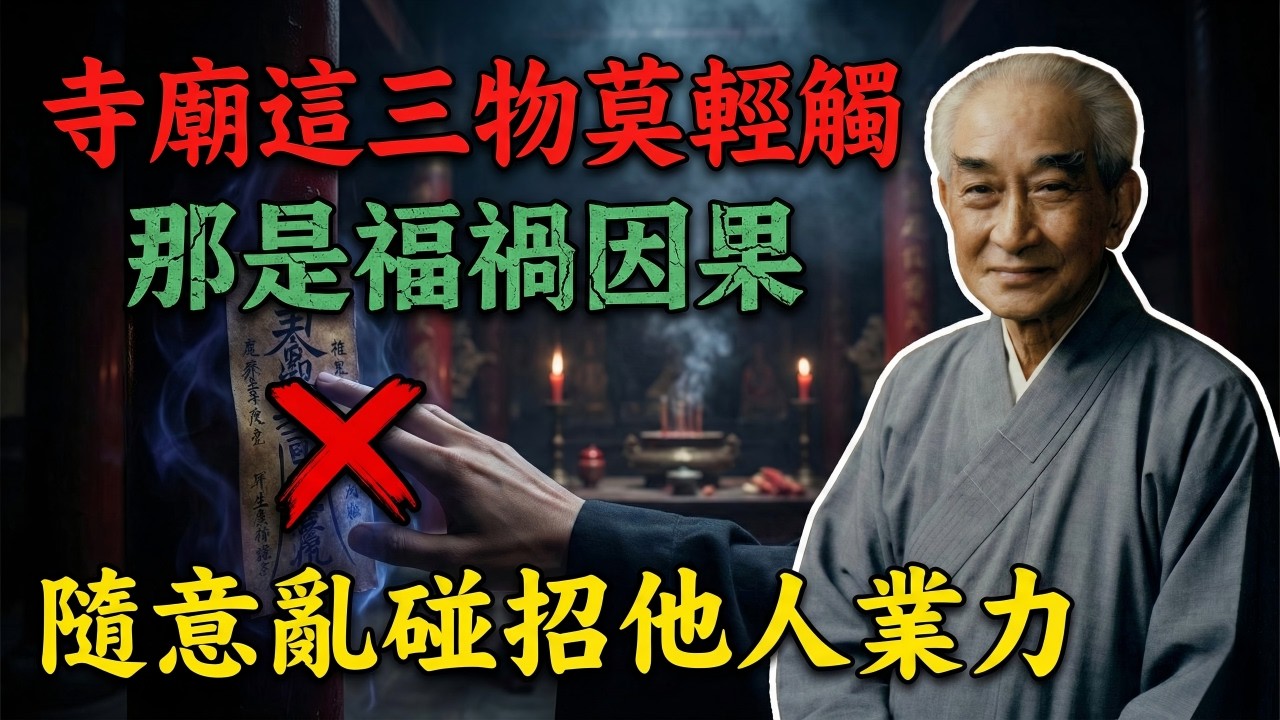南懷瑾：寺廟這三物莫輕觸：那是福禍因果，隨意亂碰恐招他人業力！#南懷瑾 #南怀瑾 #佛法 #斷捨離 #人生智慧 #因果 #禁忌
