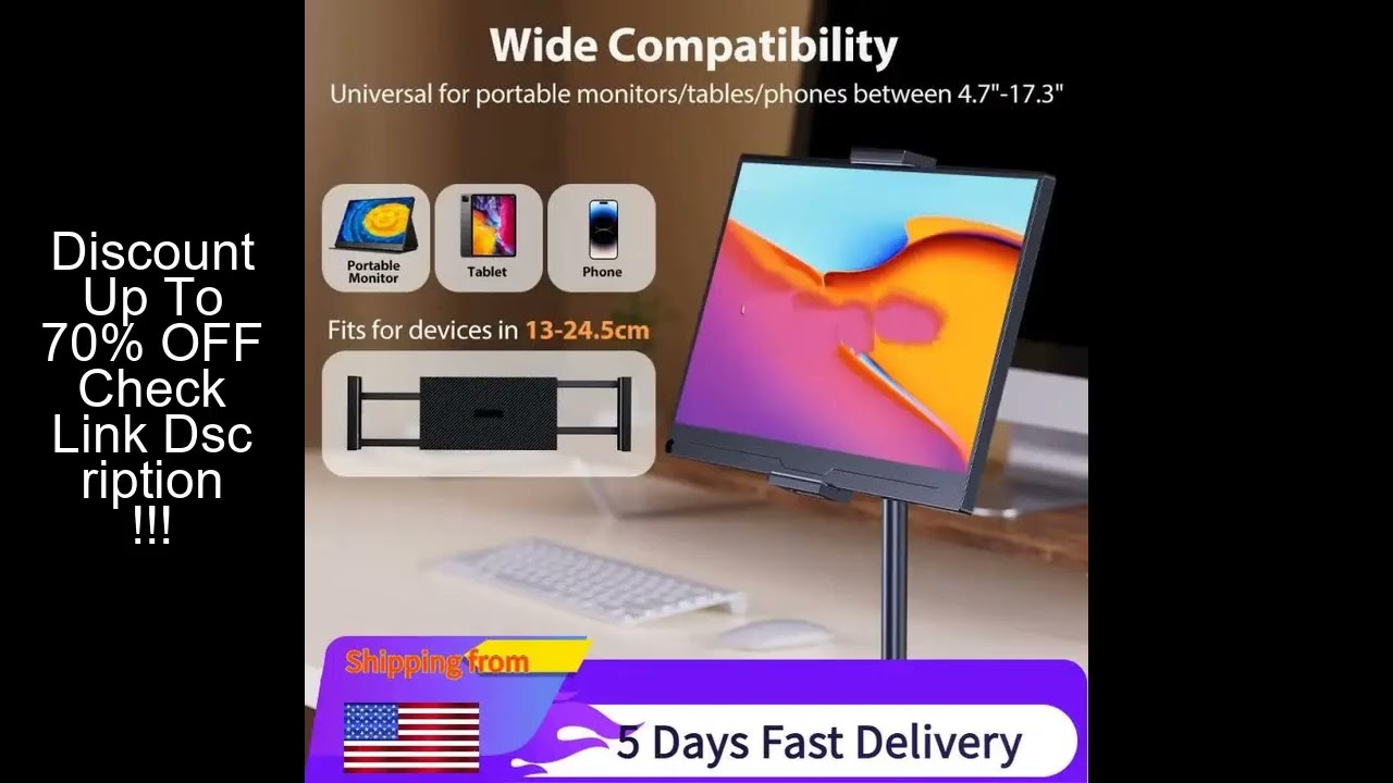 Portable Desktop Monitor Stand Adjustable Height Monitor Bracket for Ipad Phone 13-24.5Cm Vesa Monit