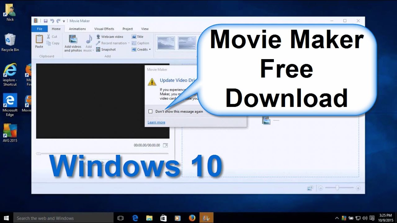 microsoft movie maker windows 10