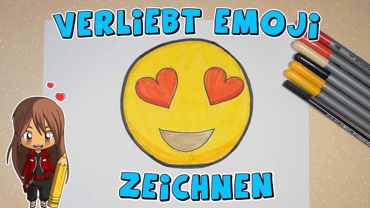 Verliebt Emoji einfach malen für Kinder | ab 4 Jahren | Malen mit Evi