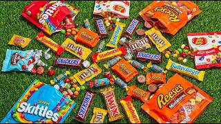 ASMR Most Popular Candies in the USA 🍬 Skittles, Reese's, Sour Patch Kids, M&Ms | Yummy Candy Belly