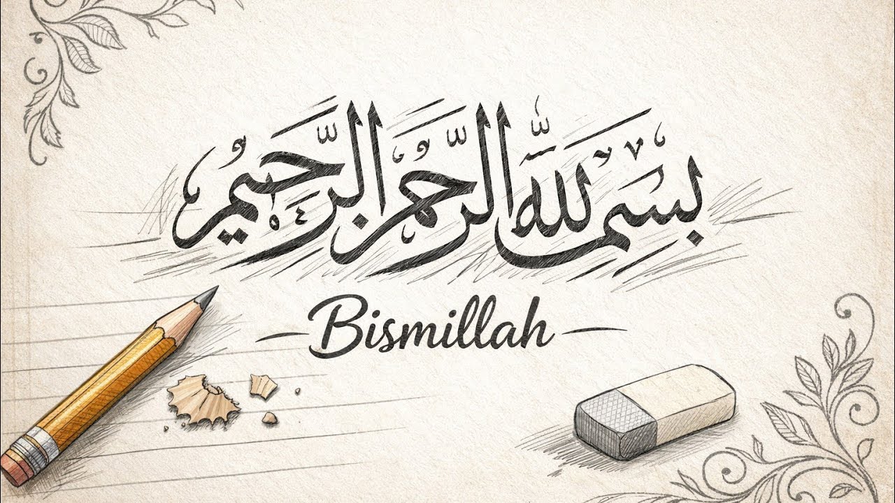Sketch of bismillah | Maryam crafts 