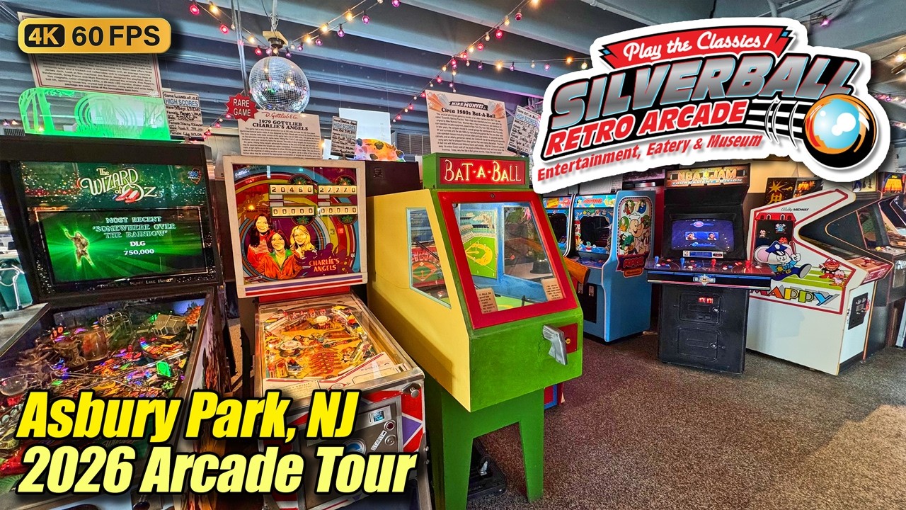 Silverball Retro Arcade (Asbury Park NJ), February 2026 arcade tour, new 4K full walkthrough