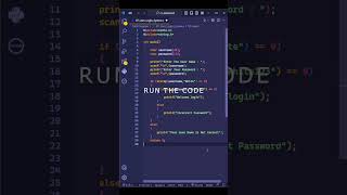 User login system program in c language #code #vscode #c #language