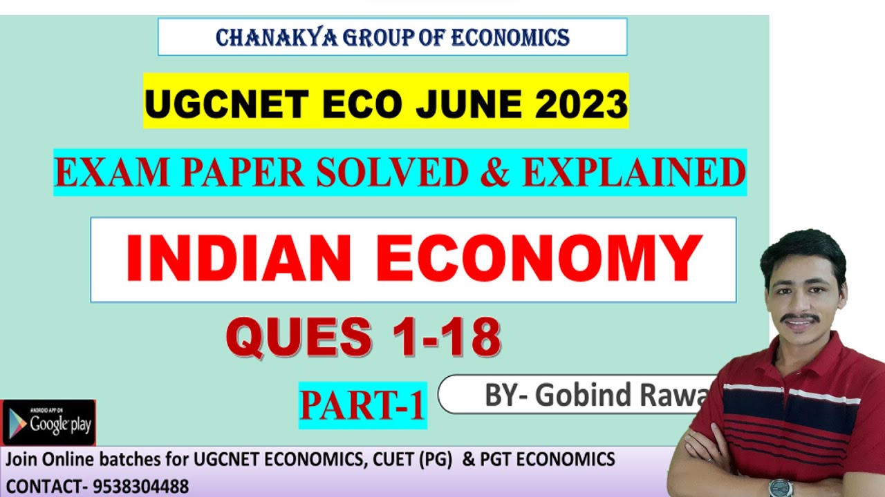 QP UGCNET ECONOMICS JUNE-2023 EXPLAINED, PART-1  INDIAN ECONOMY