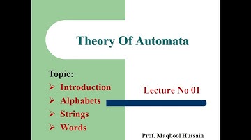 Lecture no 1 introduction Theory Of Automata, Alphabet,word, string,