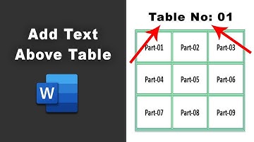 How to insert text above a table in word