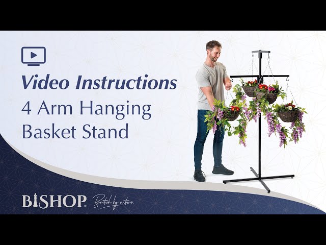 How To Assemble Bishop® 4 Arm Flower Hanging Basket Stand - Video  Instructions - YouTube