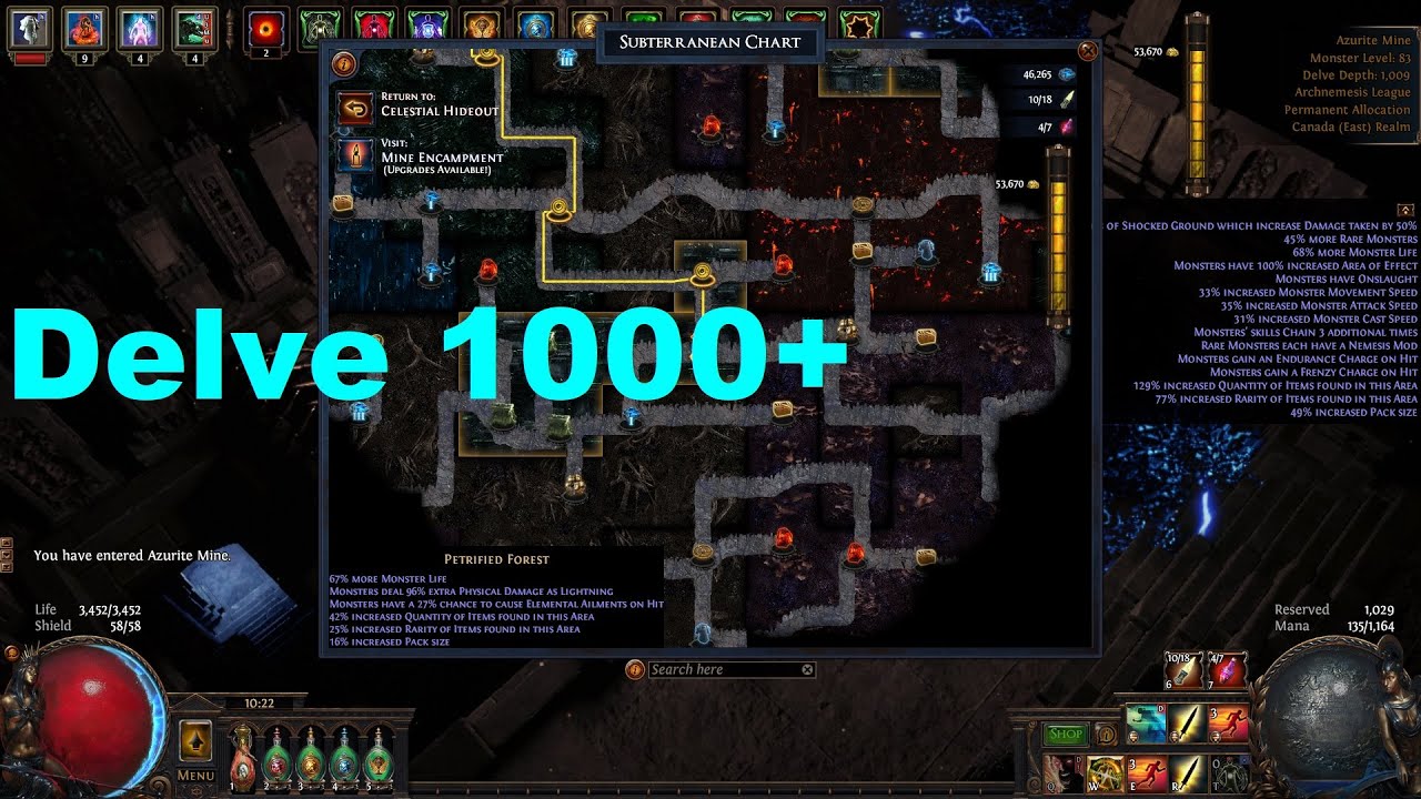 Delve Depth 1000+ Carrion Golem Necromancer in 3.17 Siege of the Atlas Archnemesis League - 972