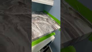 Epoxy countertops are a really cool option , they sparkle with metallic #epoxy #countertops