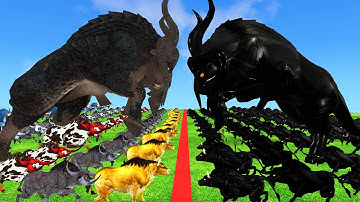 10 Big Bulls vs Shadow Animals Itself Size Comparison Epic Battle Animal Revolt Battle Simulator