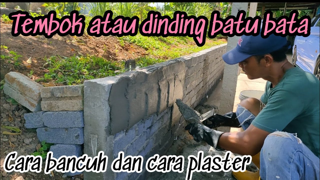 Cara bancuh dan plaster (melepa) simin pada tembok atau dinding batu bata simin