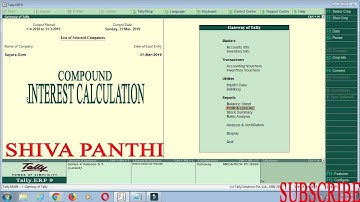 Compound Interest Calculation in Tally ERP 9 |Learn Tally ERP 9 Accounting
