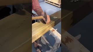 Watch Copper Being Hand-Nailed onto a Traditional Wooden Threshold #carpentry #woodworking #viral