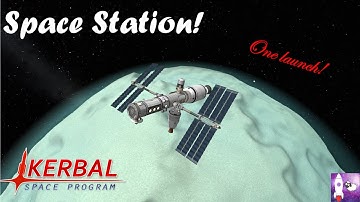 Single Launch Space Station to Minmus with Space Craft Assembly Features! [KSP]