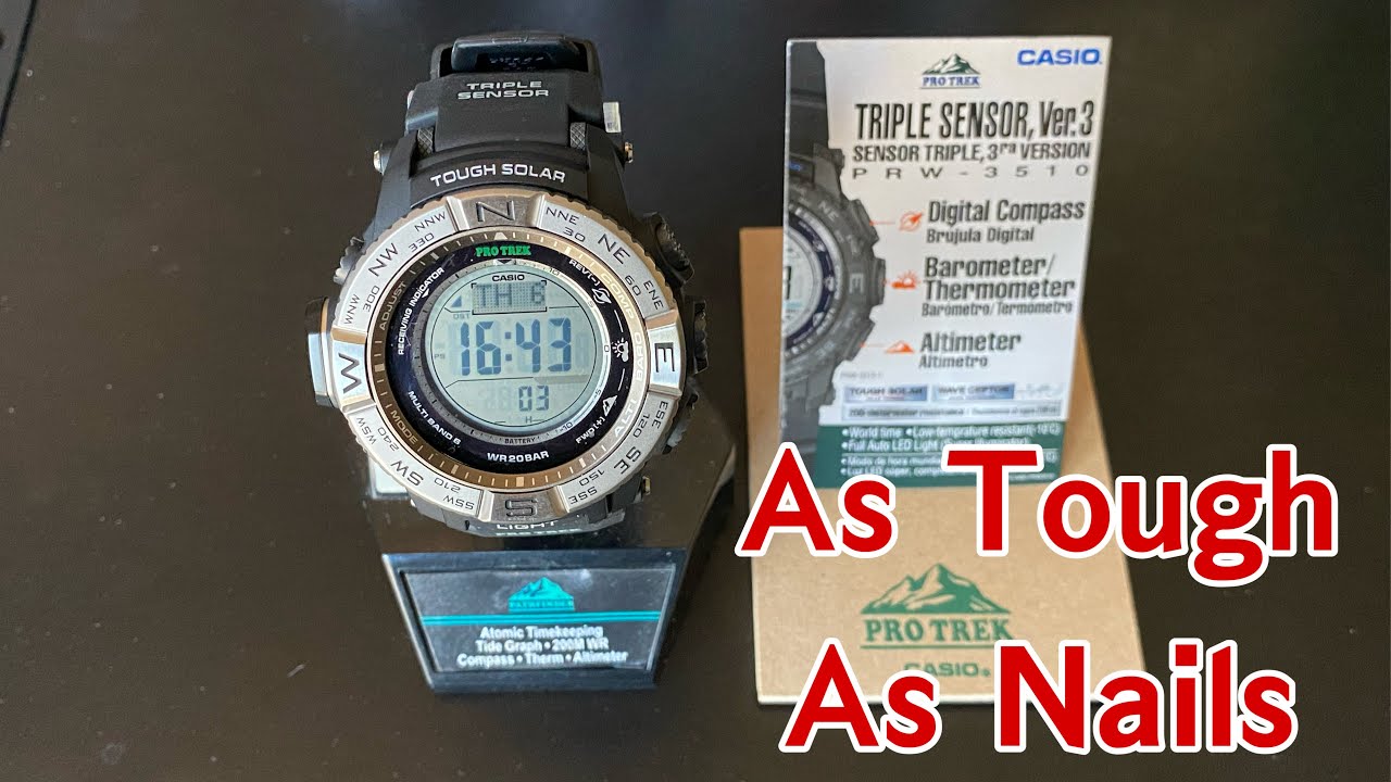 Casio PROTREK PRW 3500 EDC, Military, Tactical, Hiking, Outdoor and Dad  Watch / Tough as G-Shock
