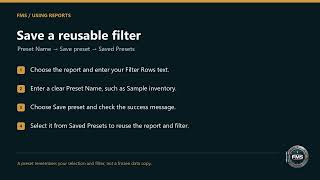 Details Using Reports in FMS | Beta Tutorial Update
