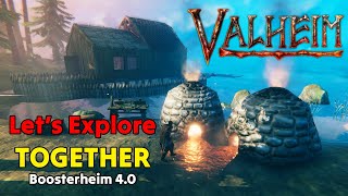 LIVE | BoosterHeim 4.0  Improving the HUB Outpost!!  Let's Explore & Build TOGETHER in Valheim