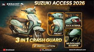 Suzuki Access 2026 Crash Guard Installation 🔥  (Full Setup Guide) | Ht exhaust