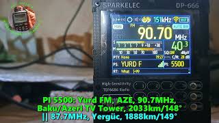 18.07.2026 16:24UTC, [Es], Yurd FM, AZE, 87.7MHz/Yergüc/1888km/2kW ERP, 90.7MHz/Baku/2033km/1kW ERP
