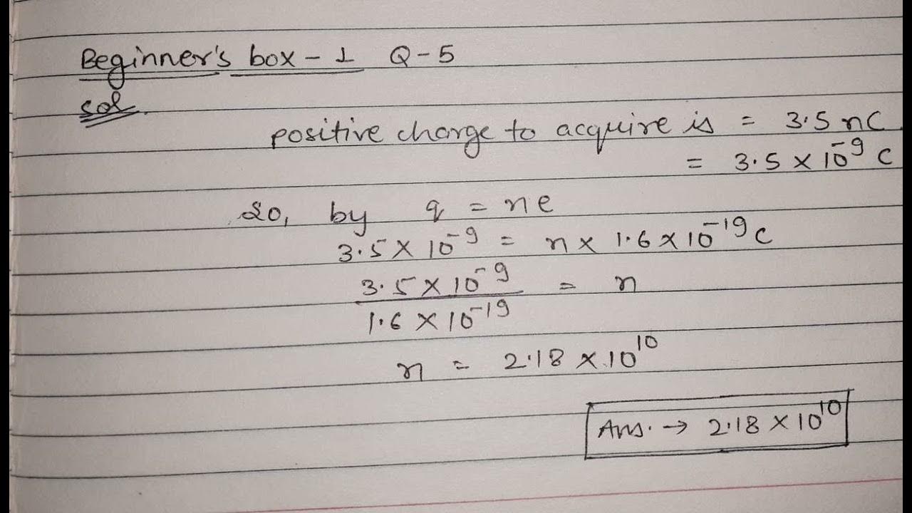 Electrostatics, Beginner's box 1, Q5 , Allen premedical module 4 