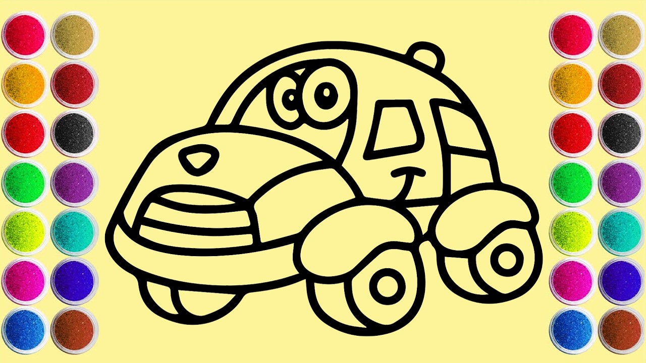 Relax and enjoy this satisfying sand painting of a cute car | easy step by step tutorial