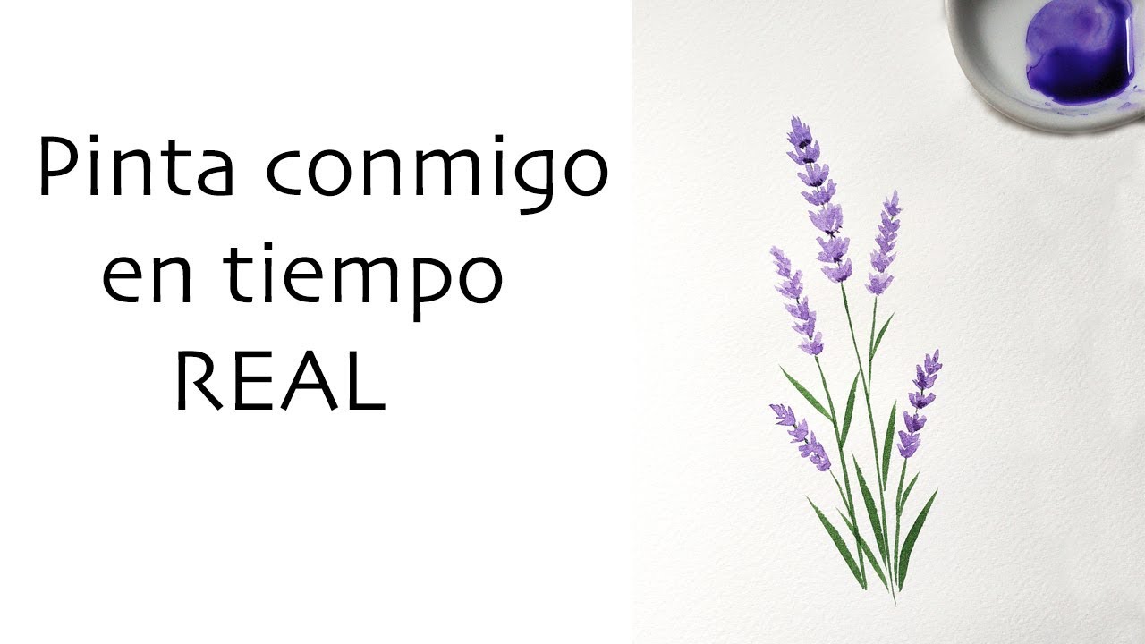 Como pintar lavanda con ACUARELA #6 | Flores fáciles principiantes - YouTube