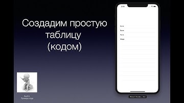 Swift5 UITableView  Создадим простую таблицу кодом