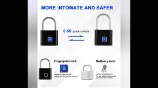Mini Keyless Smart Security Lock Fingerprint Padlock For Cabinet Box Waterproof Fingerprint Padlock.