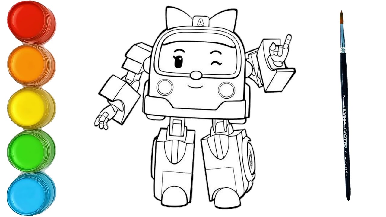 Как нарисовать эмбер из мультика поли робокар