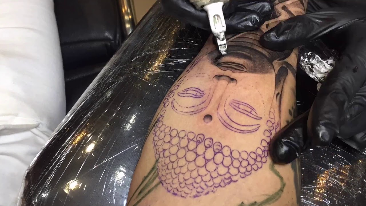 Buddha tattoo - Timelapse - by Thai tattoo studio shop pattaya Ttatt2s